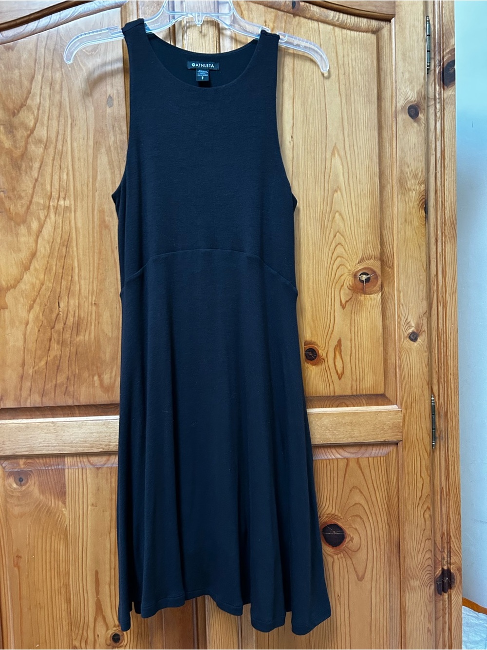 Athleta Black Sleeveless A-Line Midi Dress